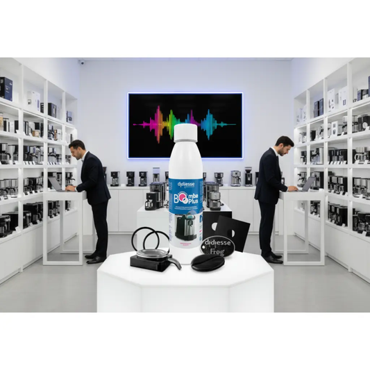 Frog Kit Didiesse in un negozio di outlet con attrezzature per caffè e accessori in mostra