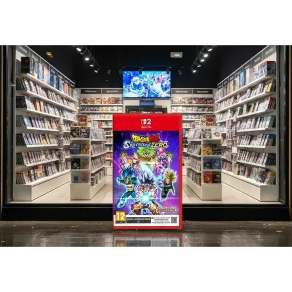 Gioco Dragon Ball Serasor Zero in esposizione nel negozio di Bandai Namco con giochi in evidenza