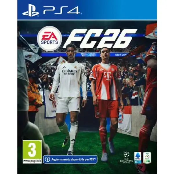 Videogioco EA Sports FC 26 per PlayStation 4 con protagonisti di squadre di calcio famose