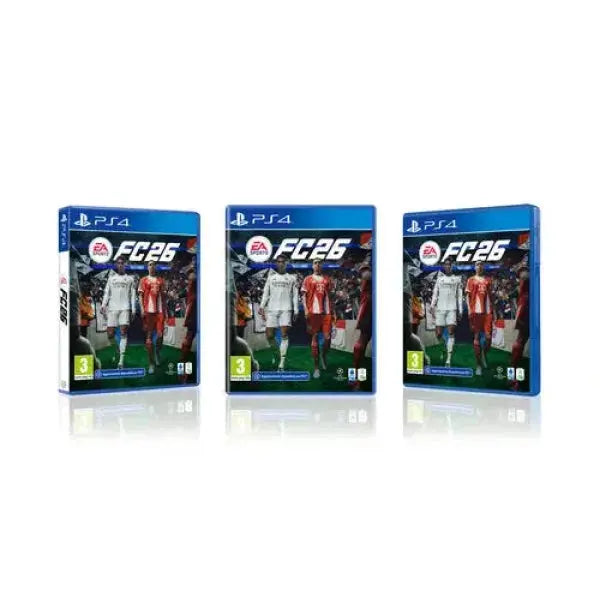 EA Sports FC 26 per PlayStation 4 con copertina mostrando giocatori di calcio in azione