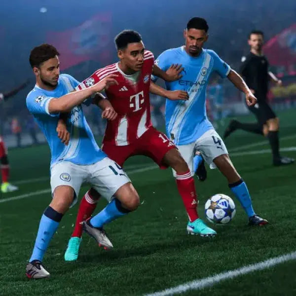 Gioco EA Sports FC 26 su PlayStation 5 con giocatori in azione sul campo da calcio