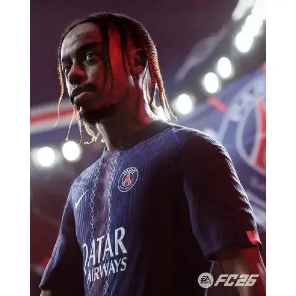 Giocatore con maglia del PSG in EA XBOX per il videogioco FC 26