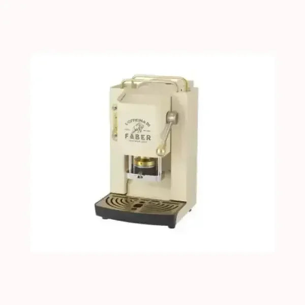 Macchina da caffè FABER vintage in colore crema con leva manuale e vassoio raccogligocce