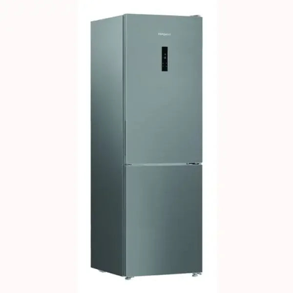 Frigo combinato Hotpoint in acciaio inox con doppia porta e pannello di controllo digitale