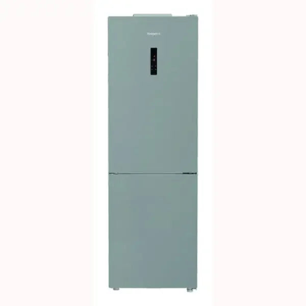 Frigo Combinato Hotpoint moderno grigio con pannello di controllo digitale e doppia porta