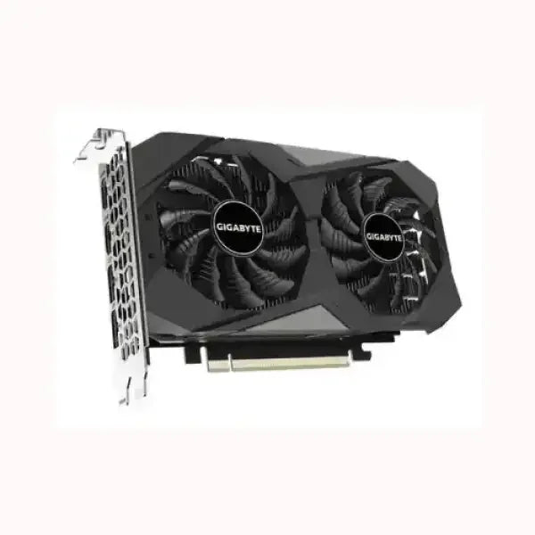 Scheda video GIGABYTE con doppia ventola di raffreddamento e design nero compatto