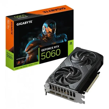 Scheda video GIGABYTE GeForce RTX 5060 con due ventole per prestazioni elevate nel gaming