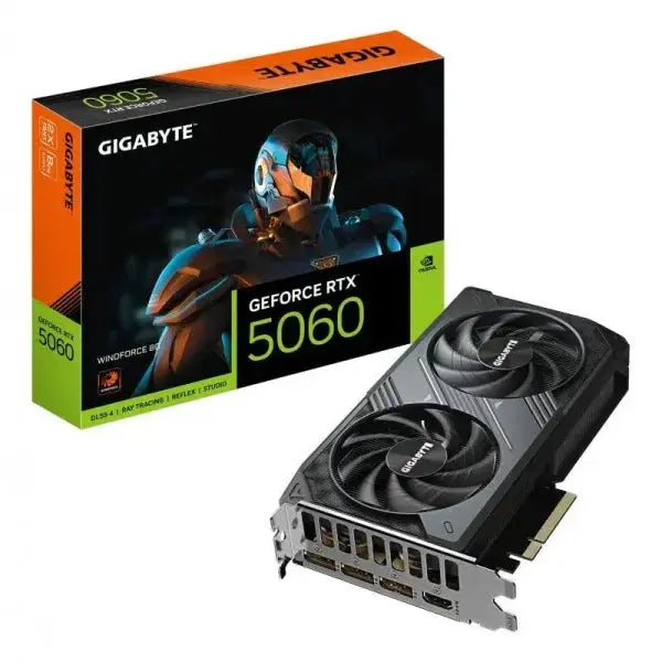 Scheda video GIGABYTE GeForce RTX 5060 con design a doppia ventola e prestazioni elevate