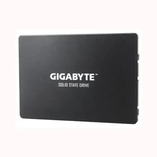 Disco rigido SSD GIGABYTE nero con logo bianco e design compatto per archiviazione veloce