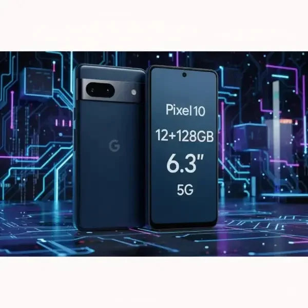Smartphone Google Pixel 10 con 12GB di RAM e 128GB di memoria, schermo da 6,3 pollici e connessione 5G