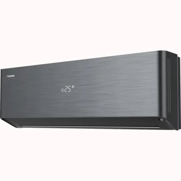 Condizionatore Hisense moderno color grigio antracite con display digitale della temperatura