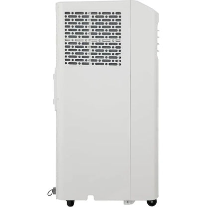 Condizionatore portatile Hisense bianco con griglia di ventilazione e ruote per facile spostamento