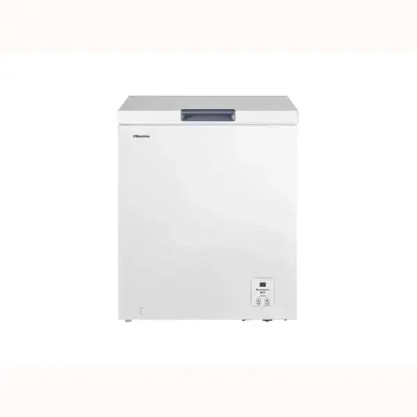 Hisense congelatore a pozzetto bianco con chiusura a coperchio e pannello di controllo frontale