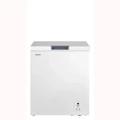 Hisense congelatore a pozzetto bianco con maniglia superiore e pannello di controllo digitale frontale