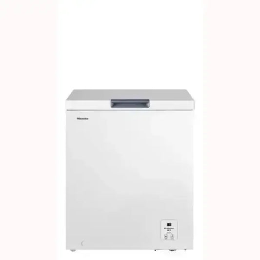 Hisense congelatore a pozzetto bianco con maniglia superiore e pannello di controllo digitale frontale