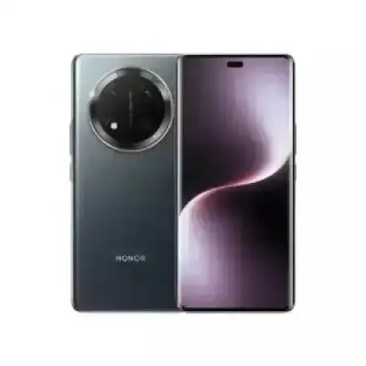 Smartphone Honor Magic 7 Lite nero con schermo curvo e fotocamera posteriore circolare