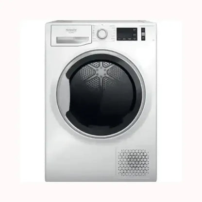 Asciugatrice Hotpoint bianca a carica frontale con display digitale e porta trasparente