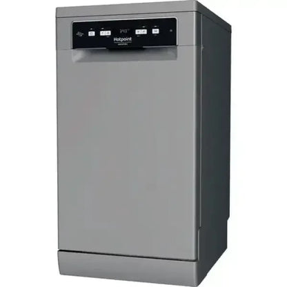 Lavastoviglie Hotpoint color argento con pannello di controllo digitale e design compatto