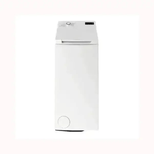 Lavatrice Hotpoint bianca a carica dall'alto con display digitale e comando rotativo
