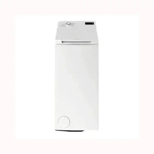 Lavatrice Hotpoint bianca a carica dall'alto con display digitale e comando rotativo
