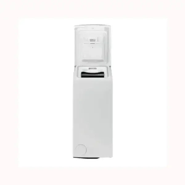 Lavatrice Hotpoint a carica dall'alto bianca con design moderno e compatto