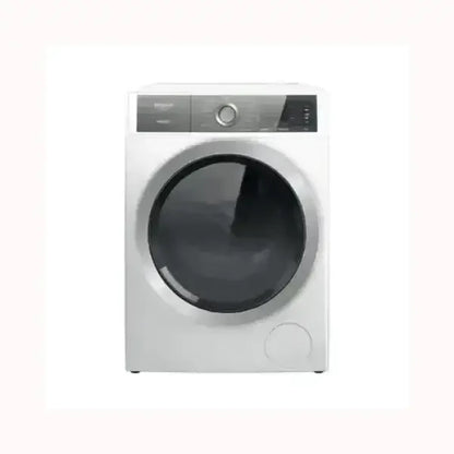 Lavatrice HOTPOINT bianca a carica frontale con pannello di controllo digitale moderno