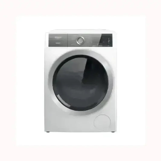 Lavatrice HOTPOINT bianca a carica frontale con pannello di controllo digitale moderno