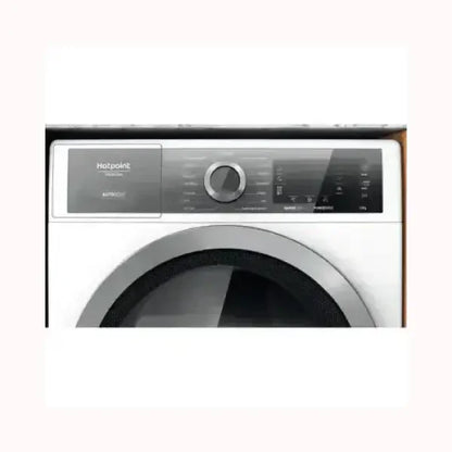 Pannello di controllo lavatrice HOTPOINT bianca con selettore centrale e display digitale