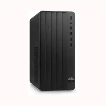 HP PC desktop tower nero compatto per ufficio e casa con porte frontali USB e design verticale