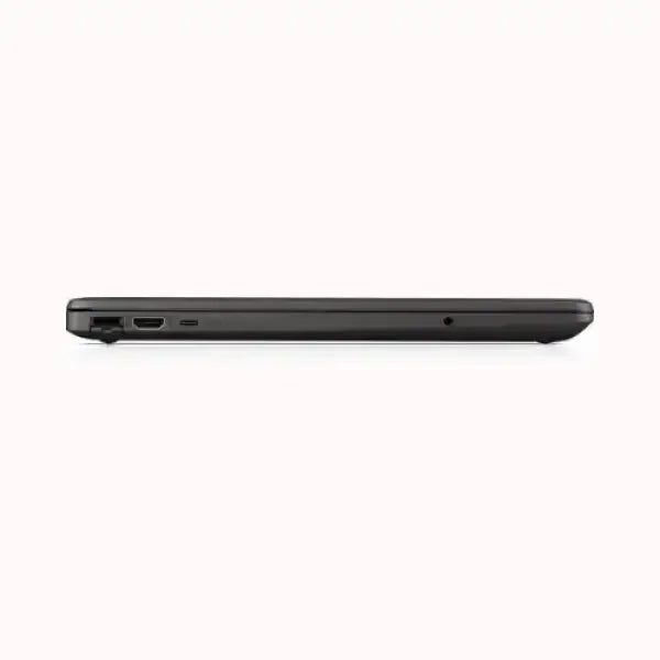 Notebook HP NB N4500 nero chiuso visto di profilo con porte laterali visibili
