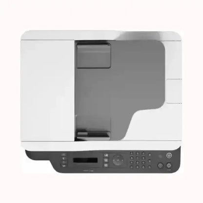 Stampante HP multifunzione bianca con display digitale e tastiera integrata
