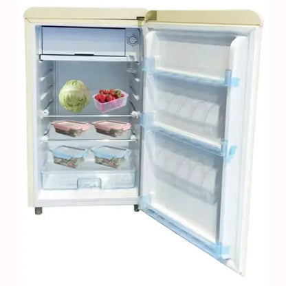Frigorifero Monoporta DCG bianco con interno organizzato e ripiani trasparenti per alimenti freschi