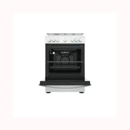 Cucina INDESIT bianca con forno e manopole per il controllo della cottura
