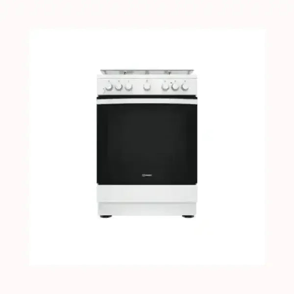Cucina INDESIT bianca con forno ampio e manopole di controllo frontali