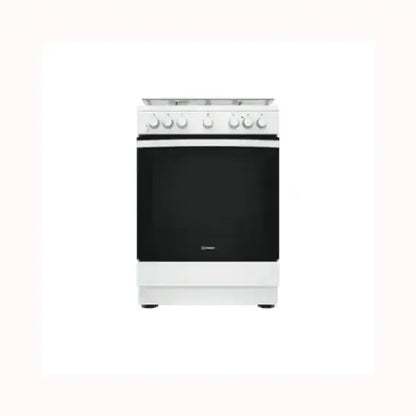 Cucina INDESIT bianca con forno ampio e manopole di controllo frontali