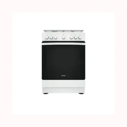 Cucina INDESIT bianca con forno ampio e manopole di controllo frontali