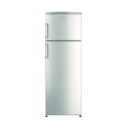 Frigorifero Indesit bianco con doppia porta e design verticale per cucina moderna