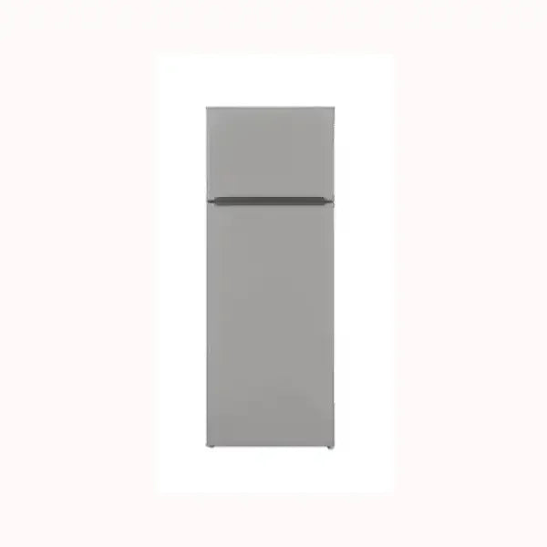 Frigorifero INDESIT a doppia porta color grigio con congelatore superiore e design semplice