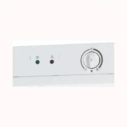 Pannello di controllo bianco con manopola e luci LED del congelatore INDESIT