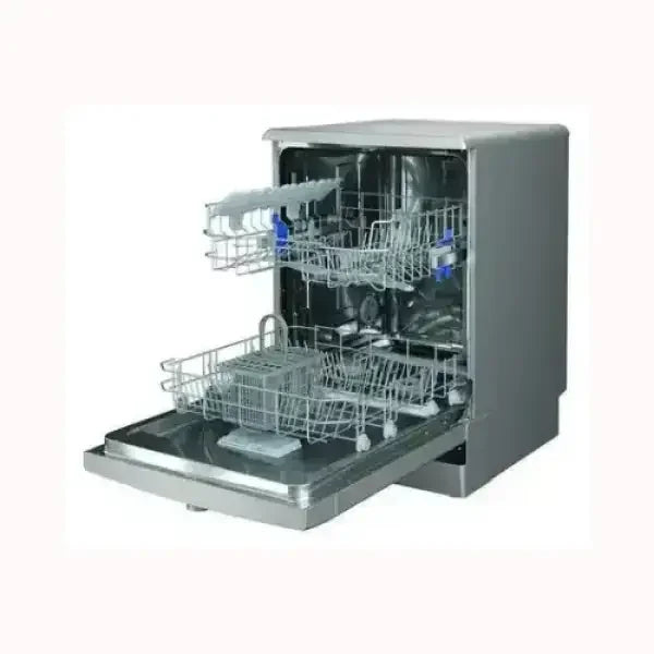 Lavastoviglie INDESIT a libera installazione in acciaio inox con cesto aperto e due livelli porta piatti