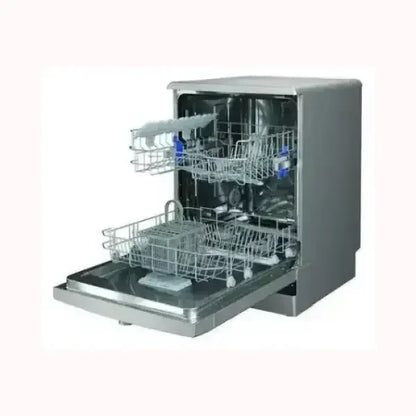 Lavastoviglie INDESIT a libera installazione in acciaio inox con cesto aperto e due livelli porta piatti