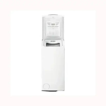 Lavatrice bianca verticale INDESIT con oblò superiore e design compatto per piccoli spazi