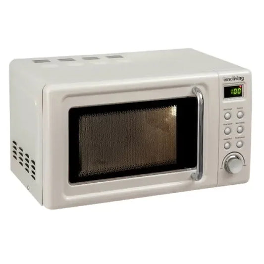 Forno Microonde Innoliving bianco con display digitale e manopola di controllo frontale