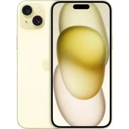 Smartphone Apple iPhone 15 Plus in colore giallo con doppia fotocamera e design elegante