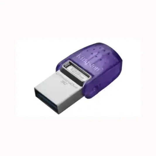 Pendrive KINGSTON USB 3.0 compatta con protezione in gomma viola per trasferimento dati veloce
