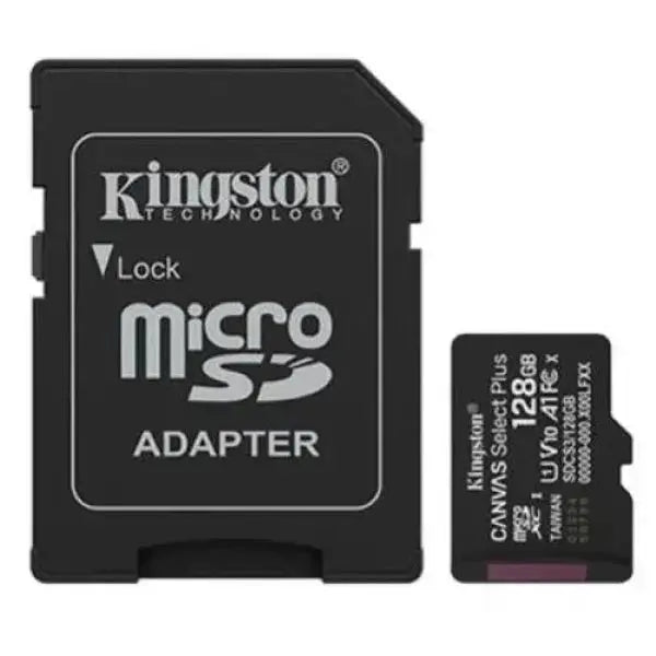 Scheda Micro SD Kingston Canvas Select Plus da 128GB con adattatore incluso per dispositivi mobili