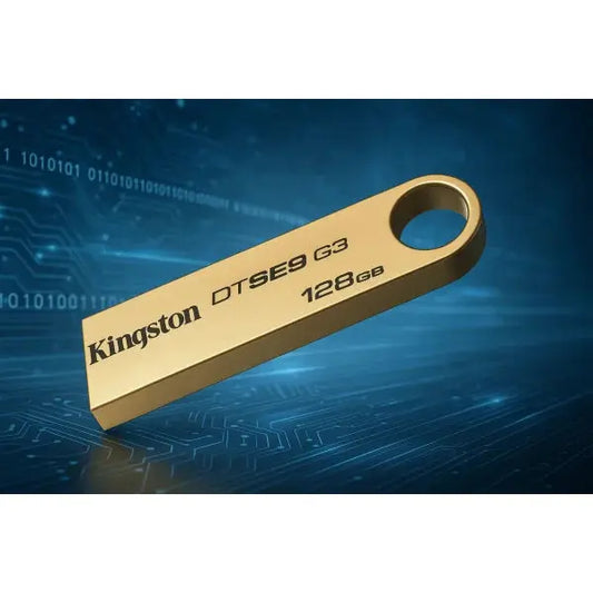 KINGSTON PENDRIVE DTSE9 G3 da 128GB in oro con design elegante per archiviazione dati