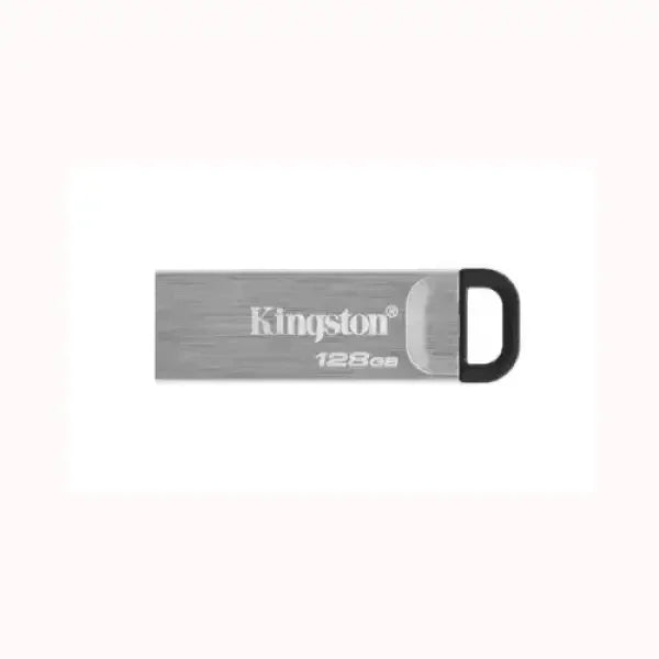 Pendrive KINGSTON in metallo argento con capacità di 128 GB e design compatto