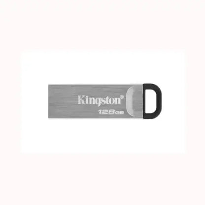 Pendrive KINGSTON in metallo argento con capacità di 128 GB e design compatto