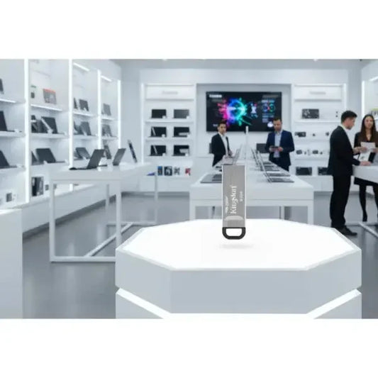 Pendrive KINGSTON in un negozio moderno con esposizione di prodotti tecnologici